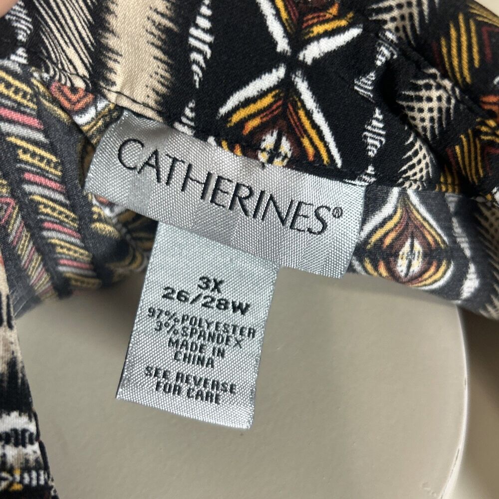 Catherines Button Front Top 3X Aztec Stripe Boho Resort Casual Festival Vacation - Picture 7 of 9